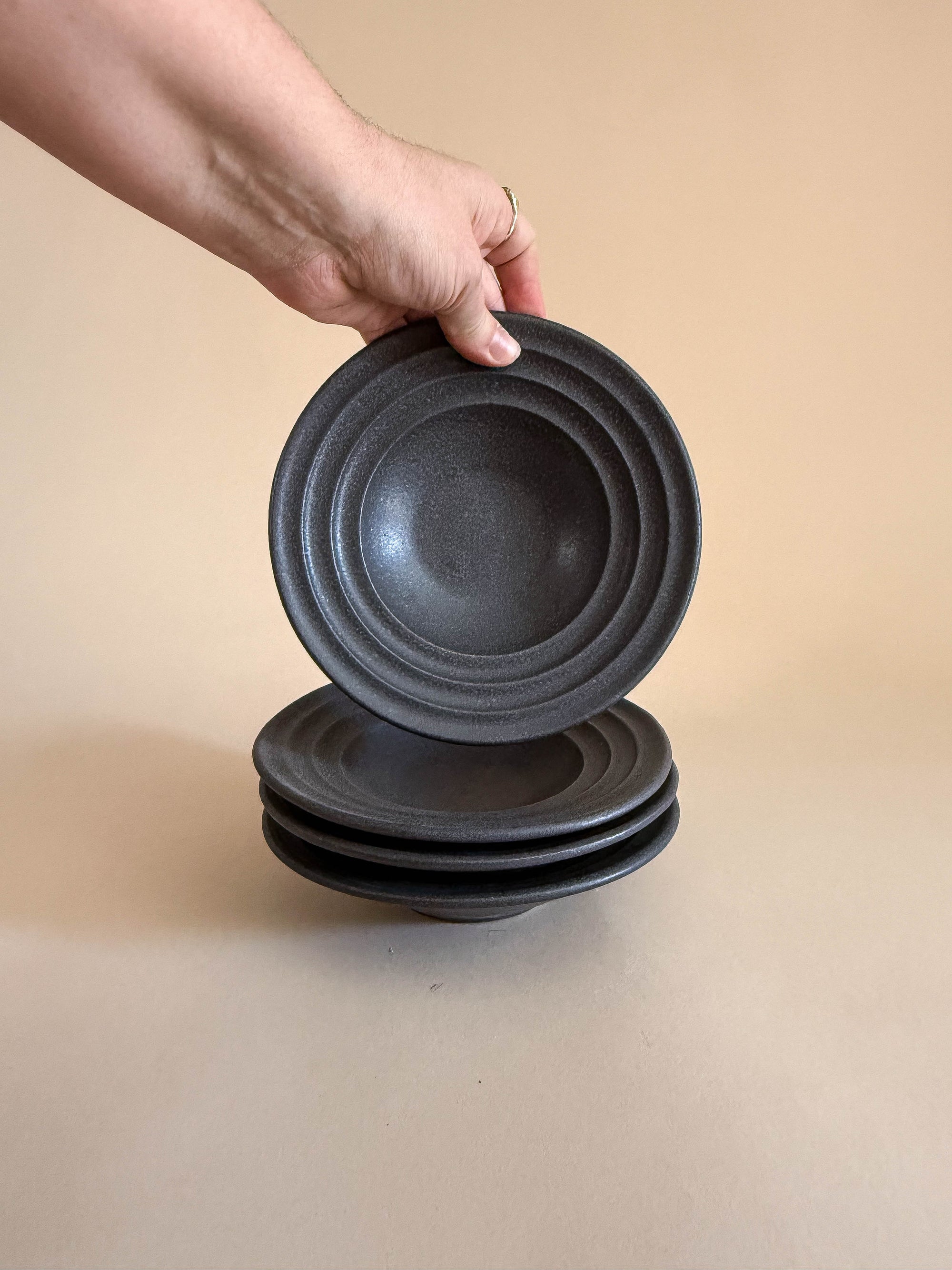 Charcoal Ripple Small Bowl Second